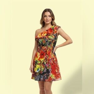 Vibrant One-Shoulder Dress